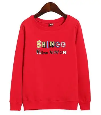 

Shinee new album the best from now on same printing o neck sweatshirt kpop fashion unisex pullover loose hoodies 5 colors