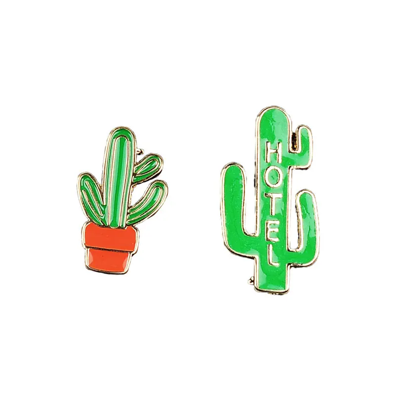 1 шт кактус пляжный стиль брошь металлические значки булавки мультфильм растение