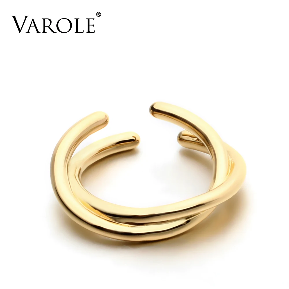 VAROLE высокое качество Медь золотые кольца для женщин ювелирные изделия Новое поступление серебряные кольца лучший рождественский подарок - Цвет основного камня: Gold Color