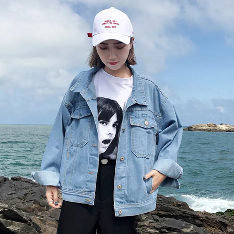 

OllyMurs Women Denim Jacket Winter Spring 2019 New Female Jeans Jackets Casual Loose Vintage Coat Tops Harajuku Fashion Outwear
