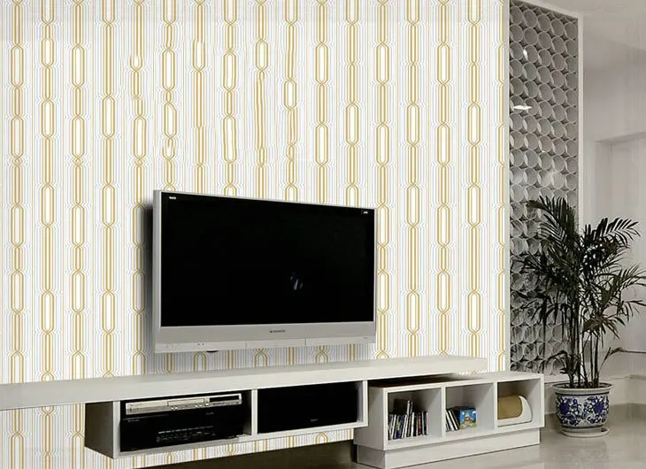Brown/yellow stripe background wall wallpaper for tv bedroom living room 10M roll fine decor pvc vinyl paper 3d | Обустройство дома