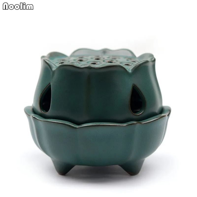 Green Lotus катушки горелки офисные украшения Ретро Ладан базы Керамика под старину ароматерапия ароматный ладан подсвечник, декоративные изделия - Цвет: Green
