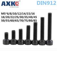 axk din912 metric thread m5 black grade 12 9 alloy steel hex socket head cap screw bolts m56810121415161820222560 mm