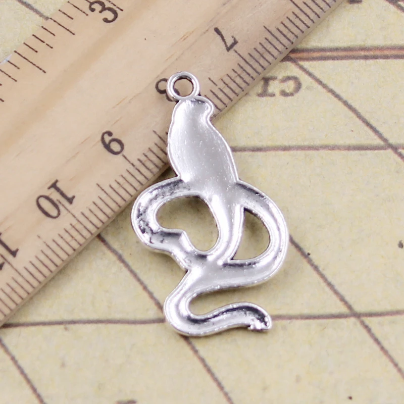 10 шт. подвески в виде змеи кобры 35x19 мм|tibetan silver plated|pendants craftssnake charm |