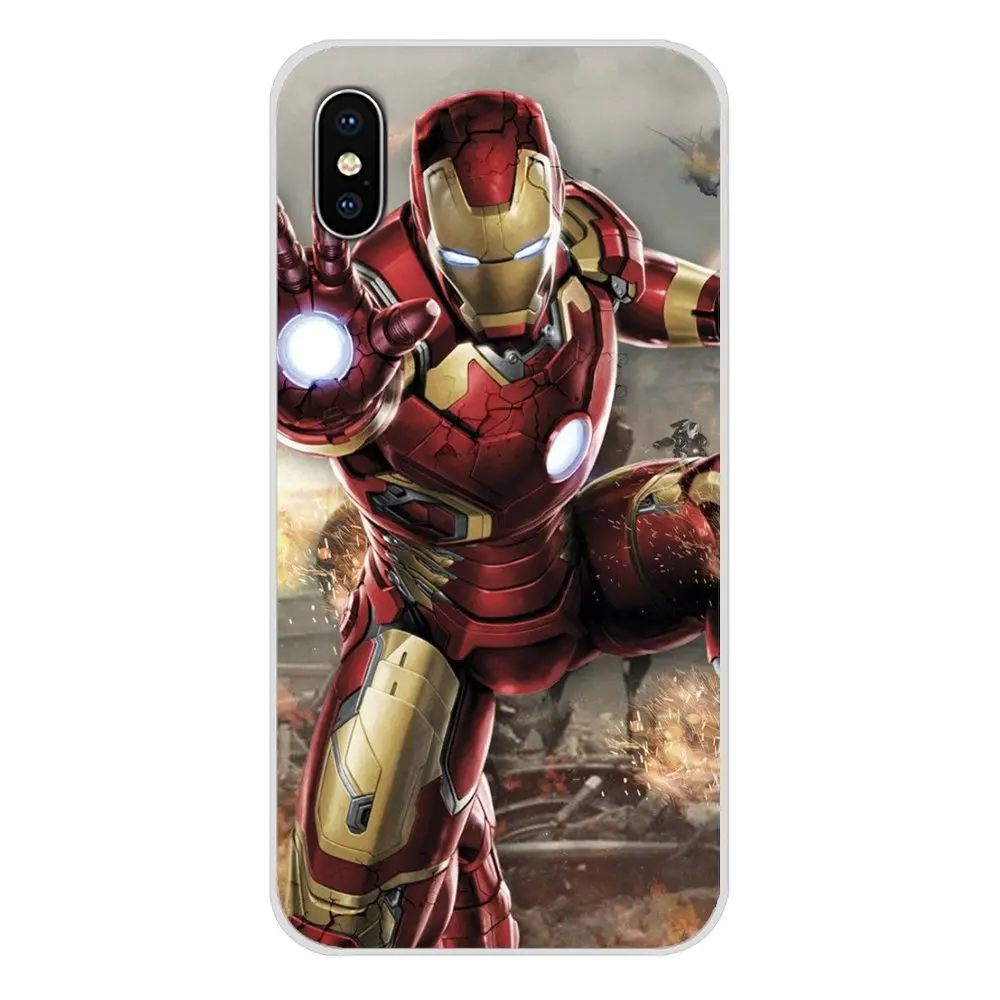 Супер герой Железный человек Jarvis прозрачные ТПУ чехлы накладки для Apple iPhone X XR XS MAX