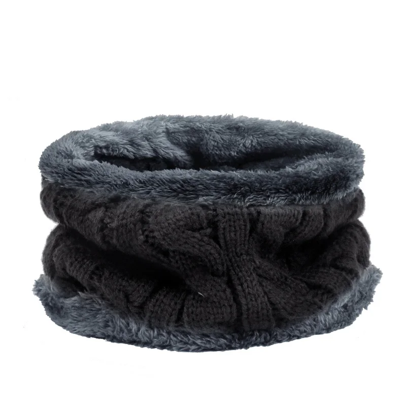 Ring Black Для мужчин зимняя Осенняя шапка Модная вязаная черная Лыжная Шапки Толстая теплая шапка Кепки капот Skullies шапочка Мягкая трикотажная шапочки хлопок - Цвет: Ring Black