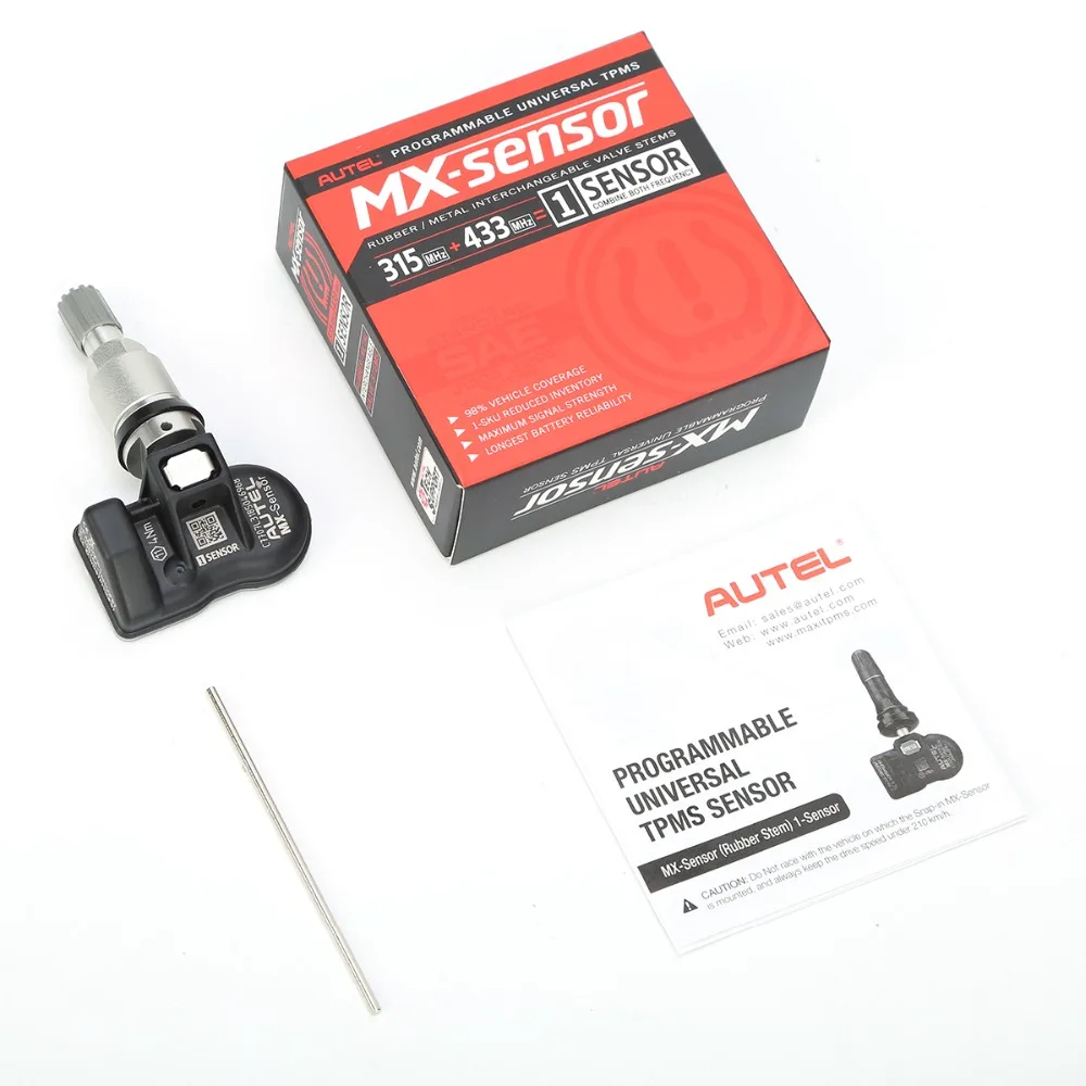 AUTEL MX sensor 2 в 1 315 мГц 433 TPMS Clamp in Dual Frequency 100% Cloneable 5 шт./лот металлический стержень