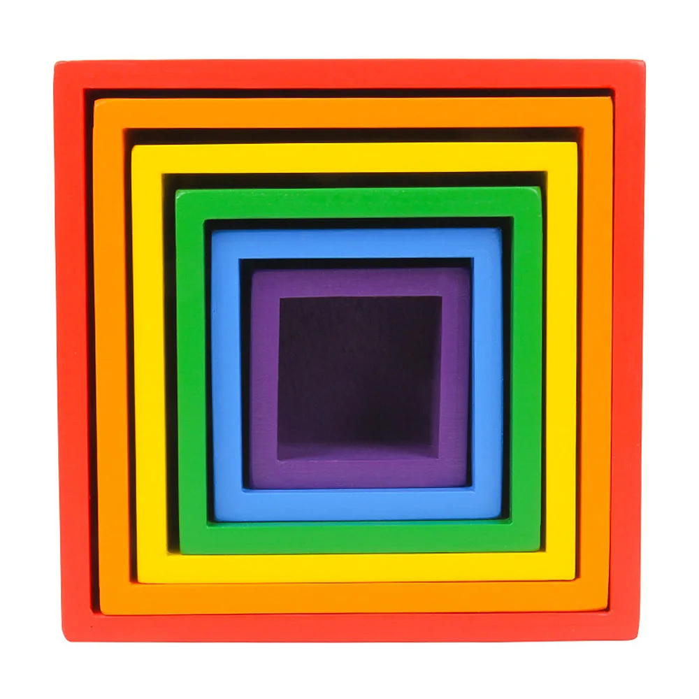 6 шт./компл. детский Деревянный конструктор Радуга | Игрушки и хобби