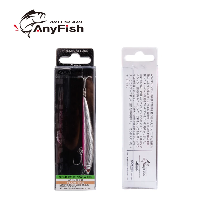 Рыболовная приманка ANYFISH RV MINNOW 80F плавающая для рыбалки 8 см 5 4 г жесткая с 2