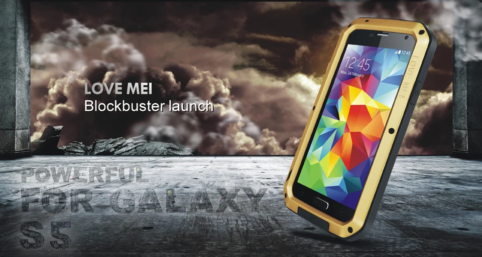 Оригинальный мощный чехол Love Mei для Samsung GALAXY S5 G900 водонепроницаемый ударопрочный