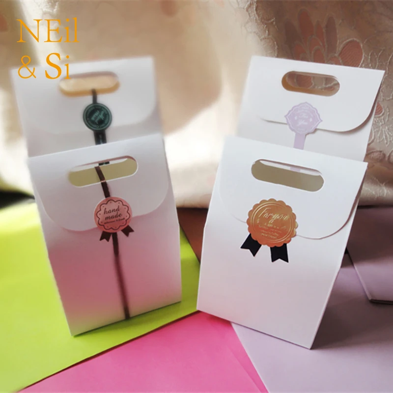 Подарочная коробка с белой ручкой для свадебной вечеринки конфет ручной работы