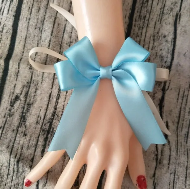 Бант на запястье для подружки невесты 56 цветов синий фиолетовый бирюзовый