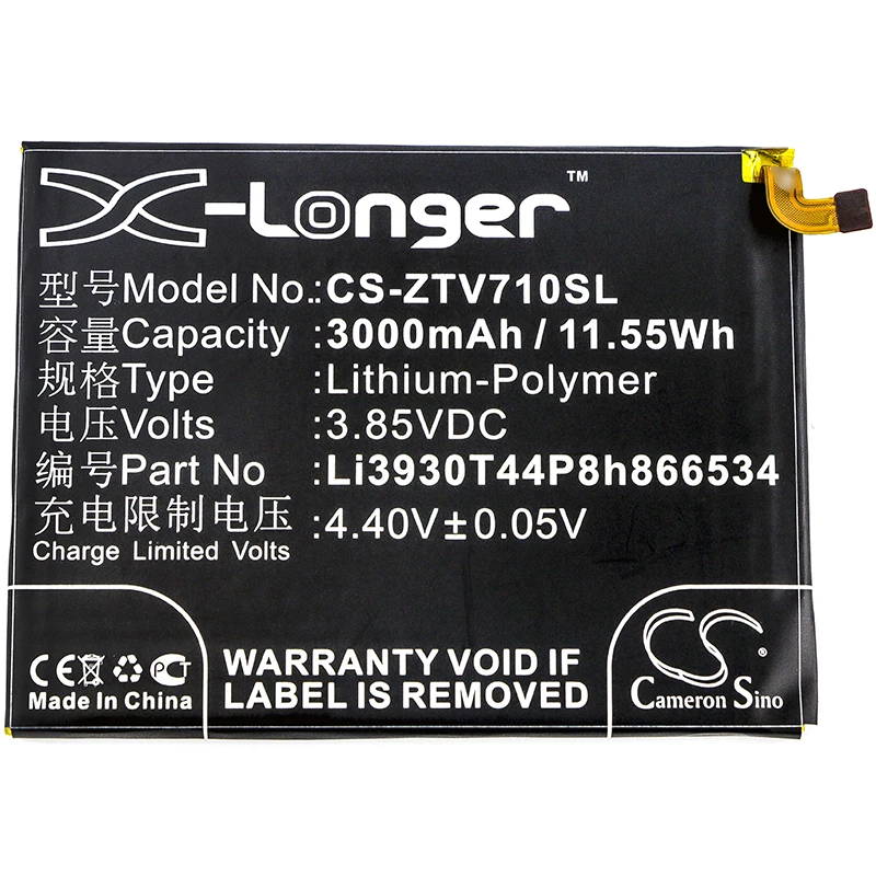 Аккумулятор Cameron Sino 3000 мАч Li3930T44P8h866534 для ZTE Blade V7 Max Dual SIM|Аккумуляторы мобильных