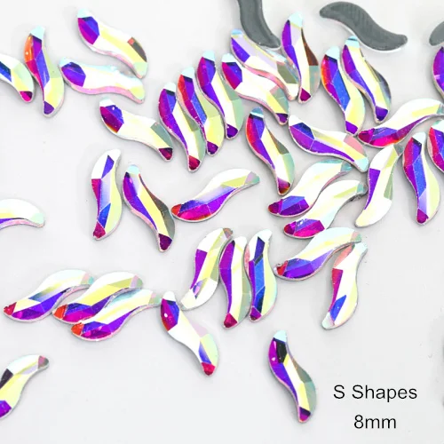 S Shapes 8mm AAAAA качественные стразы специальной формы, стразы горячей фиксации, стразы горячей фиксации Y3853 - Цвет: S Shapes 8mm