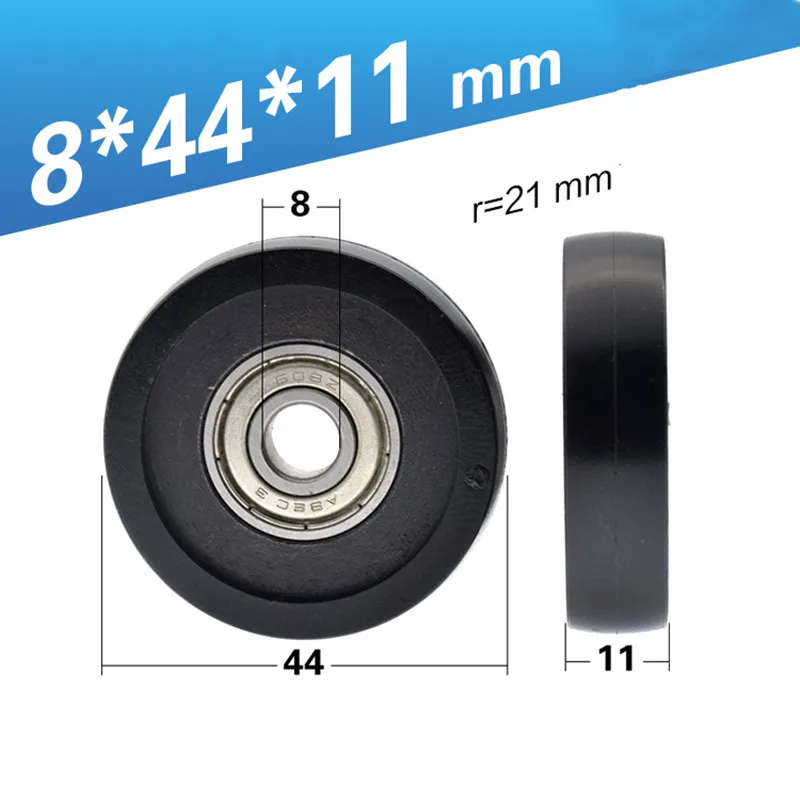 

[TPU 0844-11] 10PCS Low noise 608zz 608 coated with TPU rubber Vending machine guide sliding guide bearing wheel roller 8*44*11