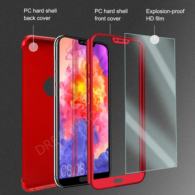 360 Полный Защитный чехол для Huawei Y7 Y6 pro P20 P30 Lite рro P8 P9 P10 Lite Honor 7A 7C 8 9 lite 10 чехол для телефона с Стекло