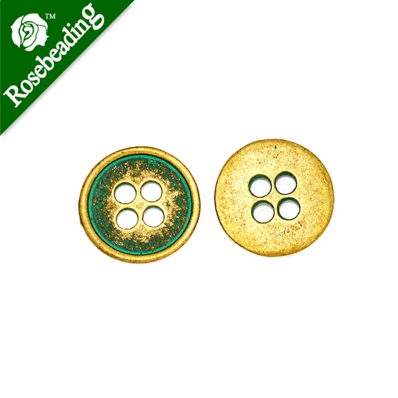 Множество из 20 шт ярь-медка патиновые латунные кнопки подвески на патине. Без