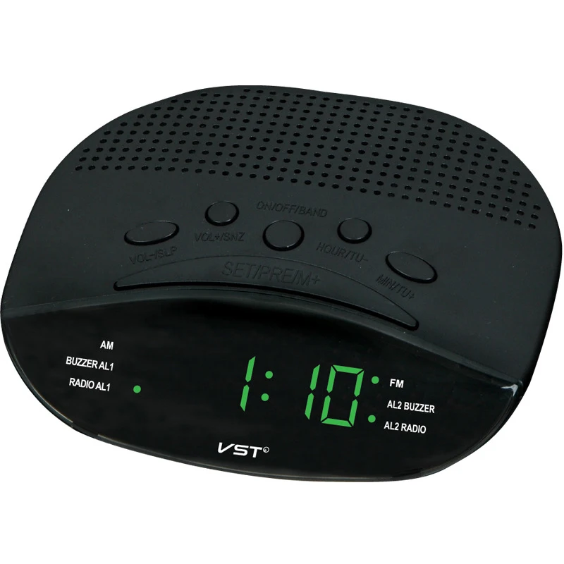 Am Fm Radio With Dual Alarm Buzzer Snooze Sleep Function Time Framework Desktop Clock Electronic Table Clocks