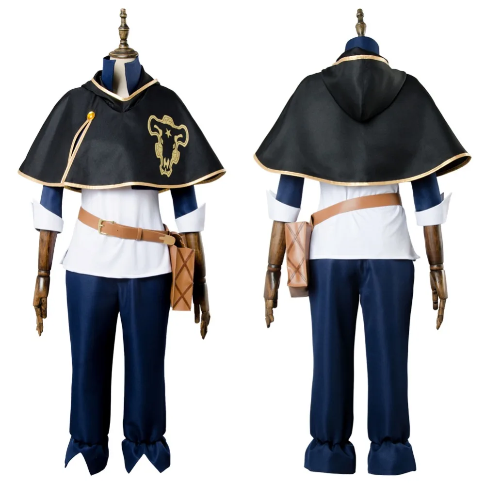

Hot Black Clover Cospaly Asta Bull Cosplay Costume Outfit Uniform Suit Jacket Headband Cape Adult Halloween Party Costume