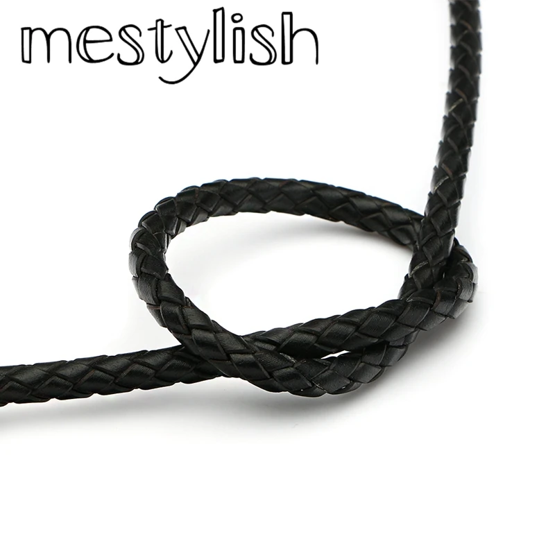 Mestylish 6 мм из натуральной кожи в стиле ретро шнур Круглый Веревка Fit Кожаные браслеты и DIY ювелирные изделия ручной работы, аксессуары