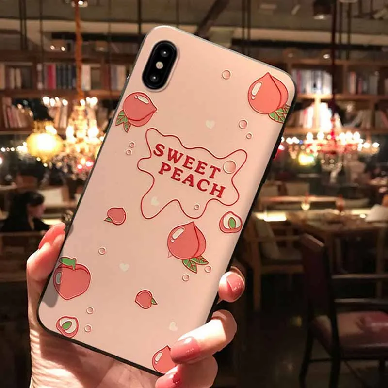 JIBAN For Samsung S10plus Note9 S8 Cover 3D Painted Embossed Fruit Phone Cases XiaoMi 9 8se Mix3 Mix2 Mix2s 6x 5s Wholesale |