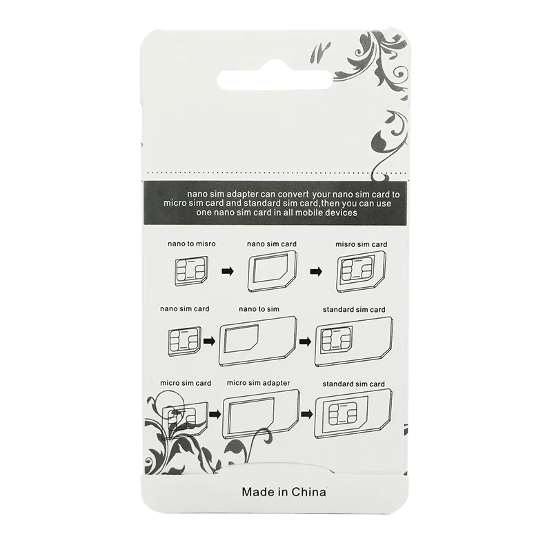 Sims Бесплатная Доставка Noosy Nano Sim Card Адаптер 4 В 1 Micro С Eject Pin Key Розничный Пакет Для