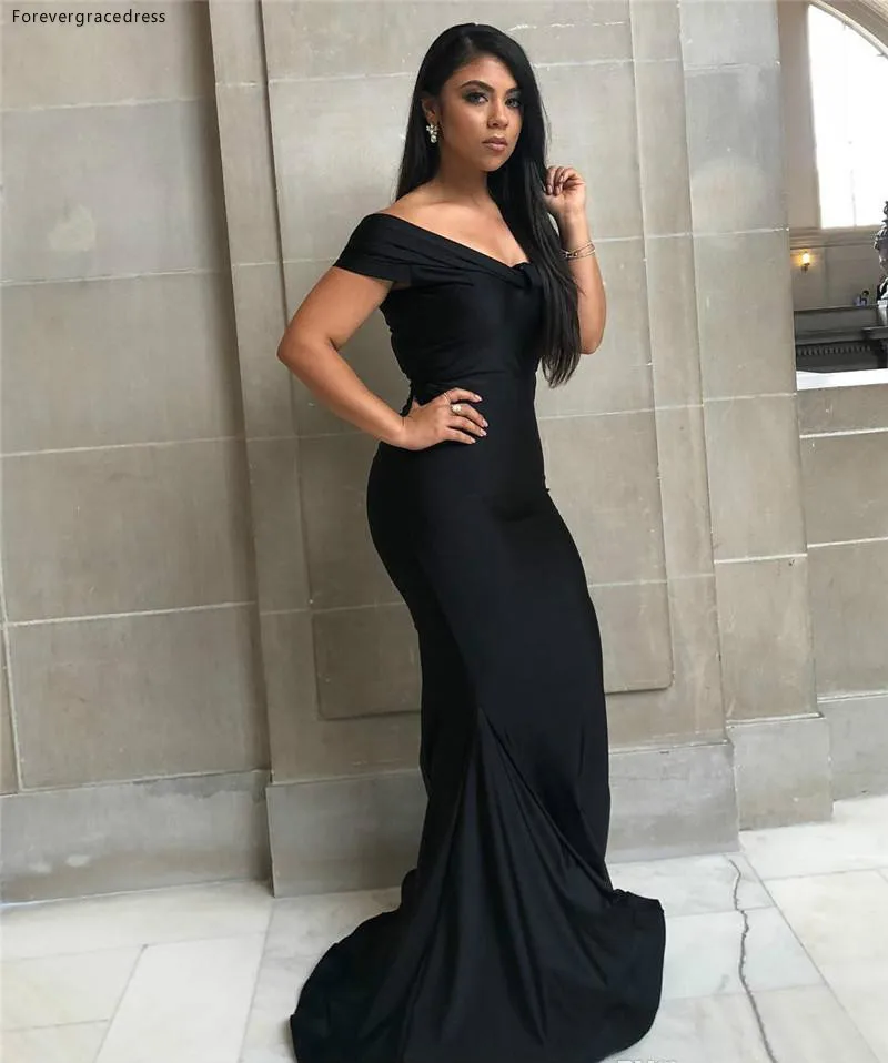2019 Black Bridesmaid Dress Cheap Off Shoulder Summer Country Garden Formal Wedding Party Guest Maid of Honor Gown Plus Size | Свадьбы и