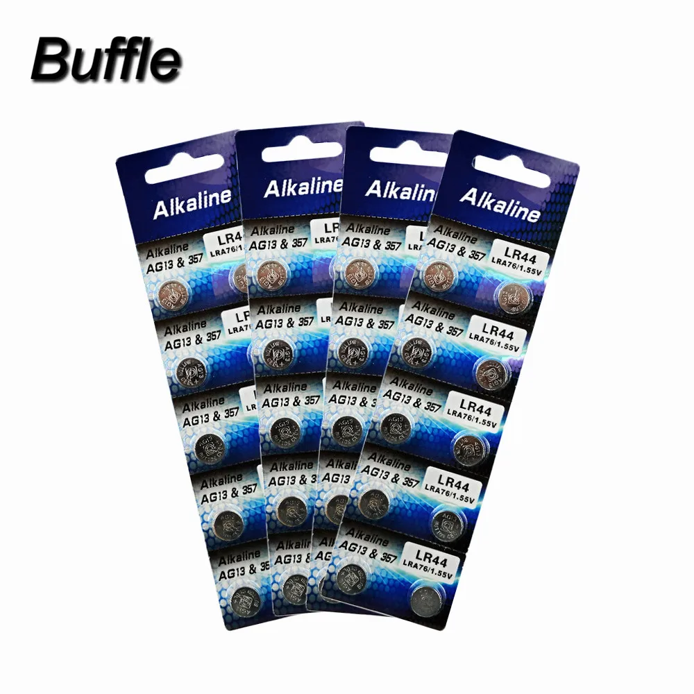 40pcs/4pack Buffle AG13 Button Cell Coin Batteries 357A/LR44 LRA76 L1154 1.5V Watch Battery SR44W 1107SO 157 303 357
