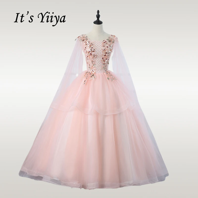 as picture Это YiiYa свадебное платье с круглым вырезом и вышивкой бисером Vestido de novia на шнуровке больших размеров Свадебные платья CH029 - Цвет: as picture