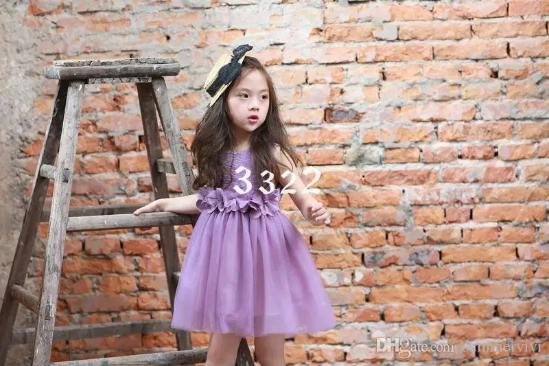 Children net yarn vest dresses Girls stereo petal princess Dress 2017 spring new kids splicing tulle tutu dress birthday dr | Детская