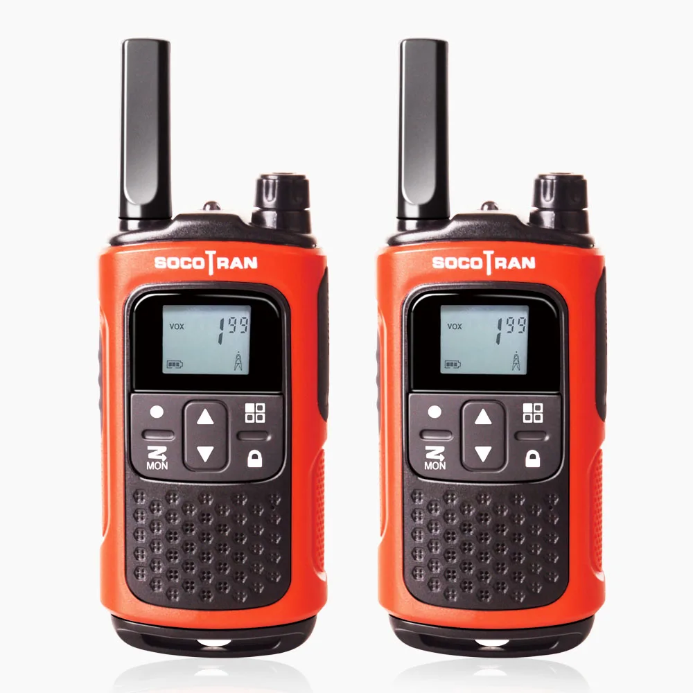 Red SocoTran PMR 446 лицензия рация сканирование VOX и коды конфиденциальности с перезаряжаемой батареей Ham 2 способ радио для взрослых и детей - Color: Red