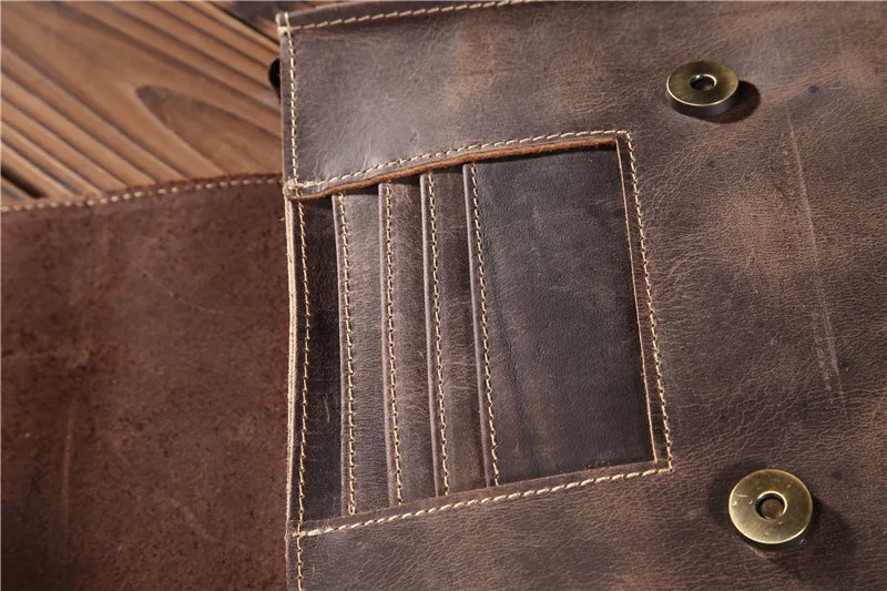 Men's Bags Crazy Horse Genuine Leather Vintage Crossbody For Men IPAD Messenger Bag Business Shoulder Male |