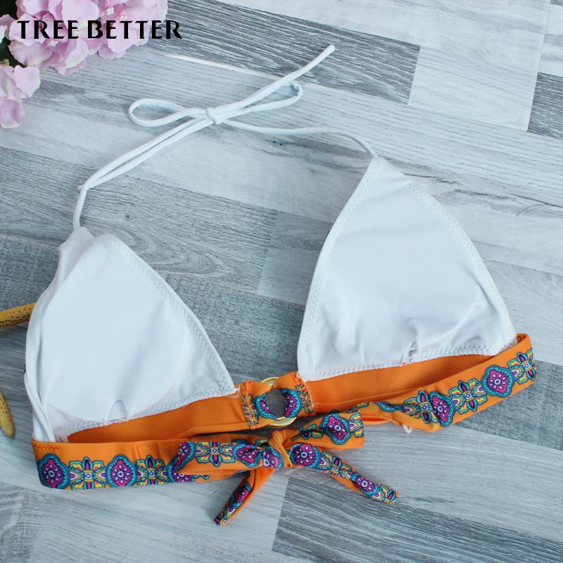 TREE BETTER Sexy Floral Printing Swimming Suit Push Up Swimwear Women Swimsuit Bikini Bandage Beachwear Maillot De Bain Femme | Женская