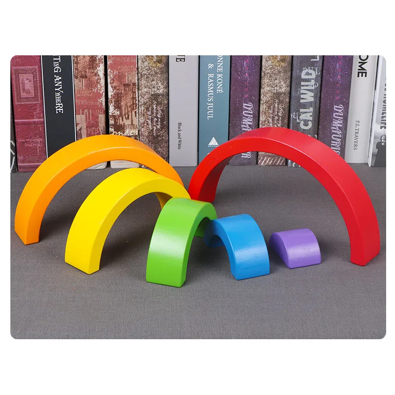 

toys for children Wooden Block Rainbow Kids Building Blocks Wooden Toys Baby Early Learning Montessori Educational Kid's Gifts P