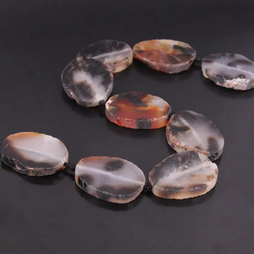 15 5 &quotпрядь натуральные необработанные Агаты Drusy Slab Slice свободные бусины Onxy Gems Nugget