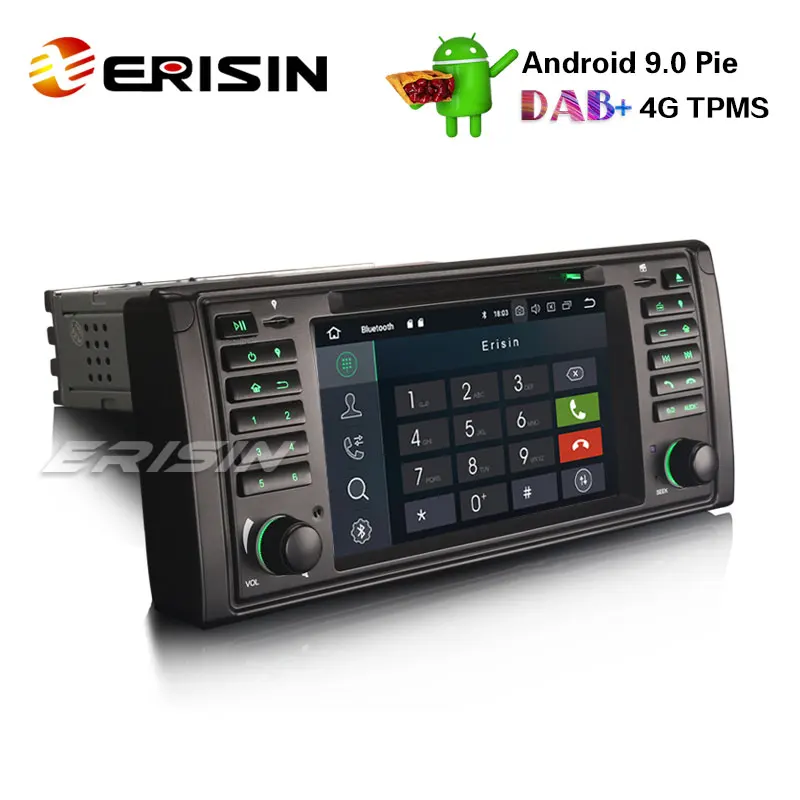 Erisin ES4839B 7 &quotAndroid 9 0 автомобильный стерео GPS WiFi DAB + DVR OBD DVD BT 4G для BMW 5 серии E39 E53 X5 M5 |