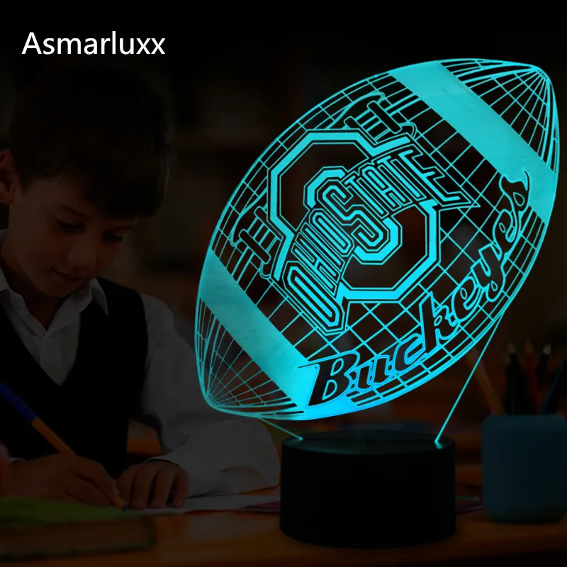 Цвета изменение Футбол регби лампа для Для детей подарок игрушки Бесплатная