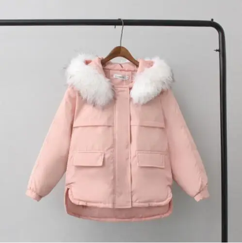 pink Fdfklak, корейское зимнее пальто, женская короткая куртка с капюшоном, женская верхняя одежда, пальто, толстая хлопковая куртка, парка для женщин, chaqueta mujer - Цвет: pink