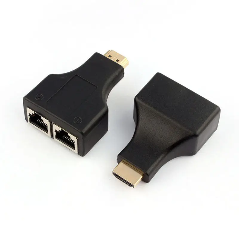 HDMI к двойному порту RJ45 сетевой кабель удлинитель через Cat 5e/6 1080p |