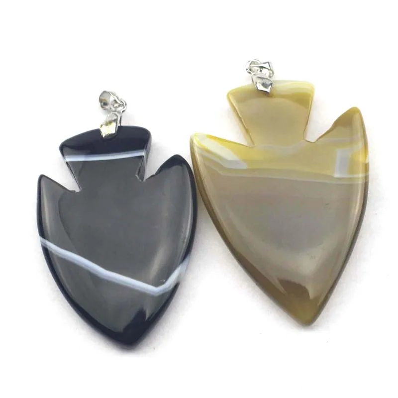 Бусины из агата в форме стрелы, бусины из натурального камня, незакрепленные бусины для подвесок «сделай сам», 1 шт., оптовая продажа!