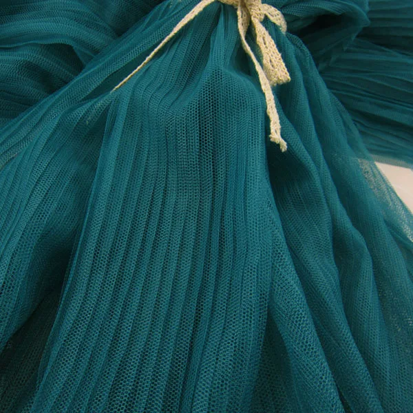 peacock blue 10 метров, ширина 150 см, гофрированная плиссированная сетчатая кружевная ткань, модная перспективная ткань для свадебного платья, летнее шитье ручной работы - Цвет: peacock blue