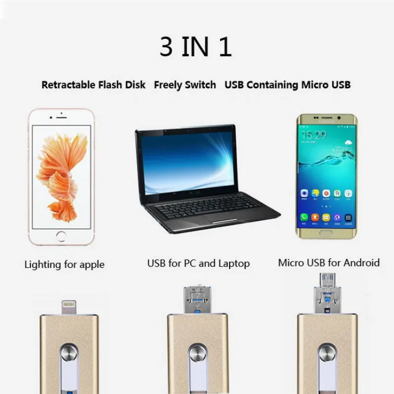 USB флеш накопитель 16 ГБ 32 64 для iPhone 7 Plus 6 5 5S Lightning to Metal Pen Drive U Disk iOS10 memory stick 128 IOS9|64gb