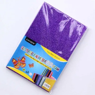 Dpurple-without glue 10 шт. A4 Цветной EVA пыли губчатая бумага поделка рукоделие Скрапбукинг Ремесло флэш-памяти пены блестящая бумага ручной работы поставки материалов - Цвет: Dpurple-without glue