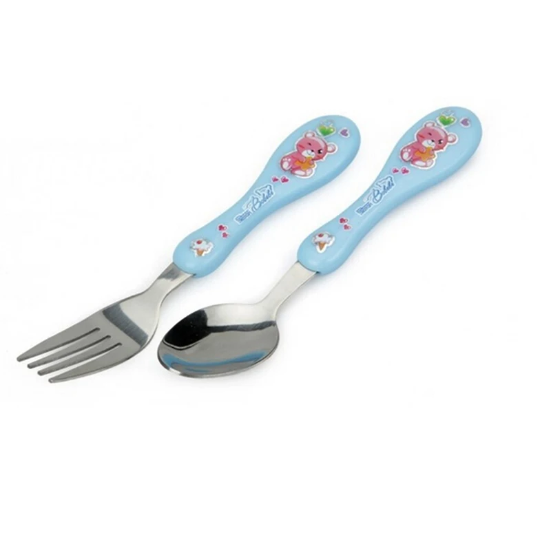 2 шт./компл. ложка из нержавеющей стали вилка для обеда boc flatware рисунок с милым