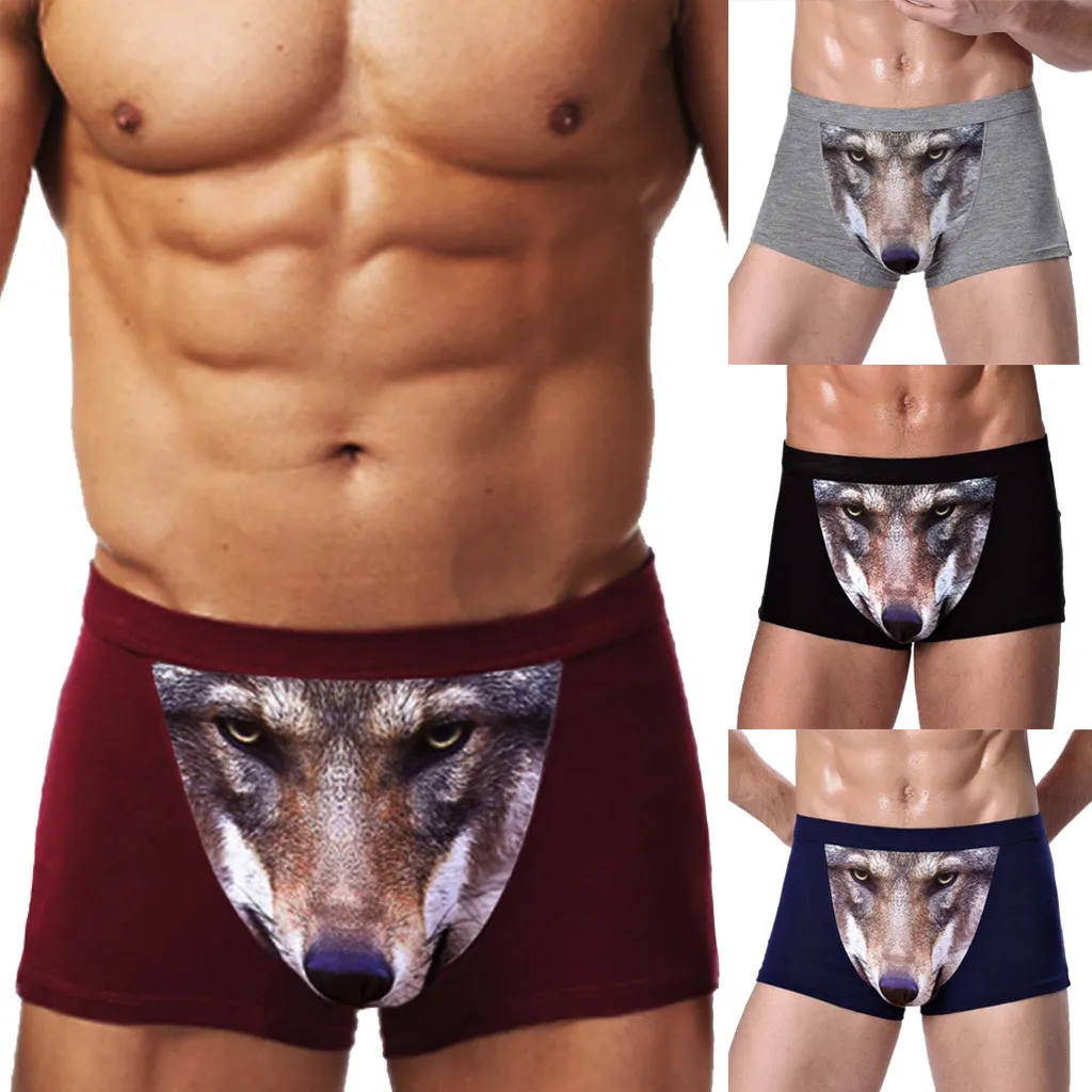 Мужское нижнее белье мужские трусы боксеры с принтом хлопковые мягкие дышащие