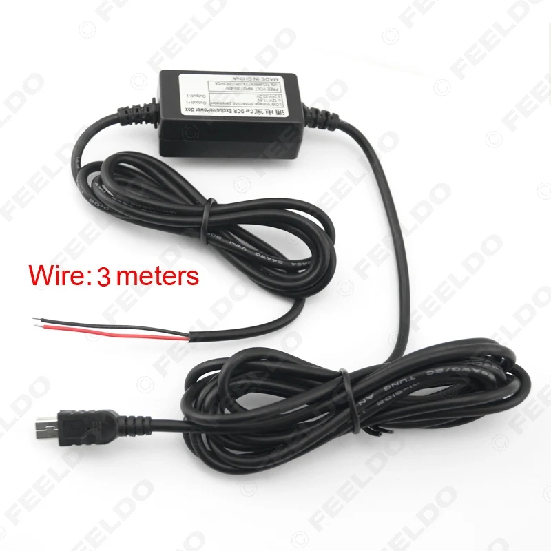 

FEELDO 5Set 12v switch 5V buck tachograph dedicated line modification for Car DVR GPS Navigator