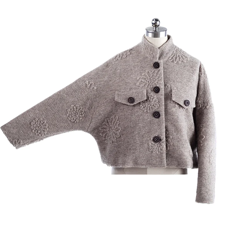 VERRAGEE бренд 2017 новое зимнее пальто женское однобортное короткое пальто|woolen coat|brand