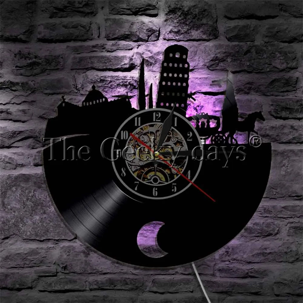 Итальянский Skyline Wall Art светильник ing Пизанская башня эмблема светящиеся город