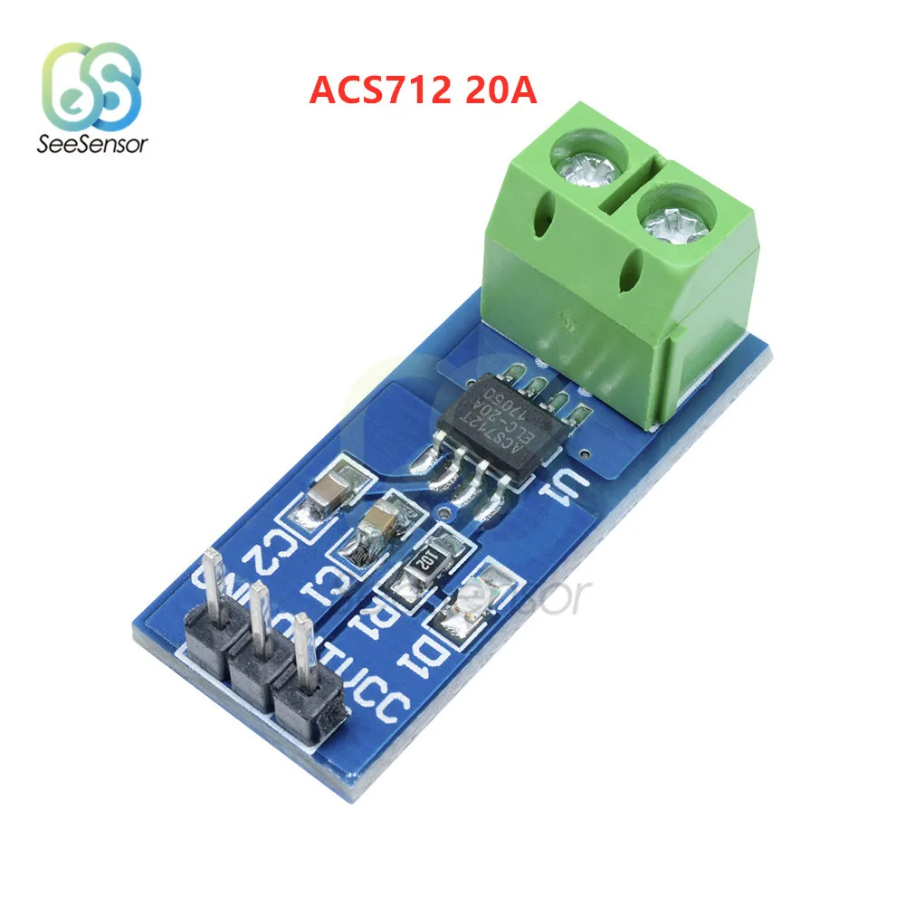 20A ACS712 5A 20A 30A диапазон Холла ток плата для монтажа сенсорных модулей ACS712ELC-20A Pin 5 В мощность индикаторная доска DIY Электронные Наборы - Цвет: 20A