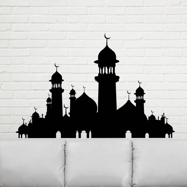 

Great Mosque Pattern Islam Religious Supplies Wedding Decoration Wall Decal Wallpaper Wall Pvc Sticker Kids Rooms Decor